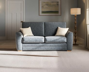 View Bella denim blue fabric 2 seater sofa View Bella denim blue fabric 2 seater sofa