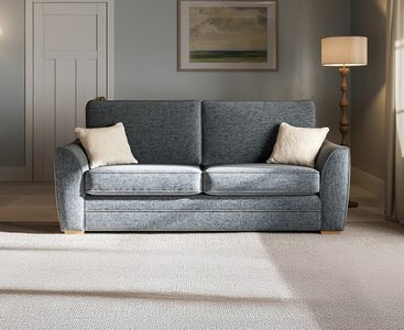 View Bella denim blue fabric 3 seater sofa View Bella denim blue fabric 3 seater sofa