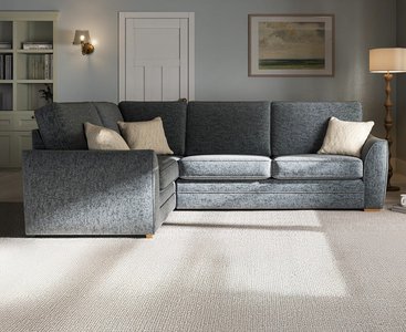 View Bella denim blue fabric large left hand facing corner sofa View Bella denim blue fabric large left hand facing corner sofa