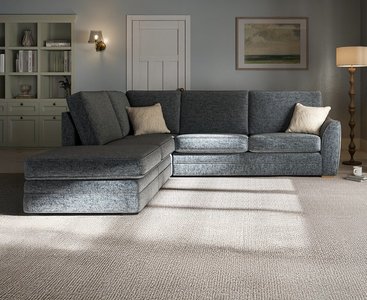View Bella denim blue fabric large left hand facing chaise corner sofa View Bella denim blue fabric large left hand facing chaise corner sofa