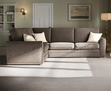 View Bella mocha fabric large left hand facing corner sofa View Bella mocha fabric large left hand facing corner sofa