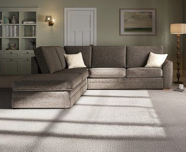 View Bella mocha fabric large left hand facing chaise corner sofa View Bella mocha fabric large left hand facing chaise corner sofa