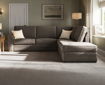 View Bella mocha fabric large right hand facing chaise corner sofa View Bella mocha fabric large right hand facing chaise corner sofa