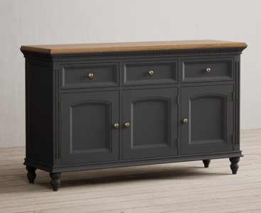 View Francis oak and charcoal grey painted large sideboard View Francis oak and charcoal grey painted large sideboard
