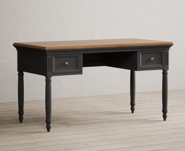 View Francis oak and charcoal grey painted dressing table View Francis oak and charcoal grey painted dressing table