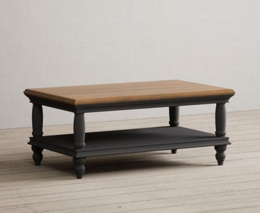 View Francis oak and charcoal grey painted petite coffee table View Francis oak and charcoal grey painted petite coffee table
