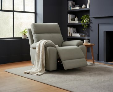 View Cooper taupe grey fabric recliner armchair View Cooper taupe grey fabric recliner armchair