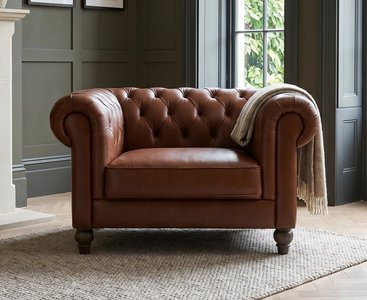 View Jameson chestnut leather armchair View Jameson chestnut leather armchair