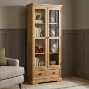 View Cambridge solid oak glazed display cabinet View Cambridge solid oak glazed display cabinet