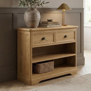 View Cambridge solid oak storage console table View Cambridge solid oak storage console table