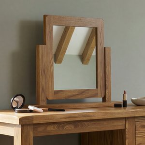 View Rustic solid oak swivel vanity mirror | dressing table mirror View Rustic solid oak swivel vanity mirror | dressing table mirror