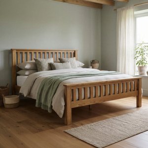 View Rustic solid oak king size bed | 5 king