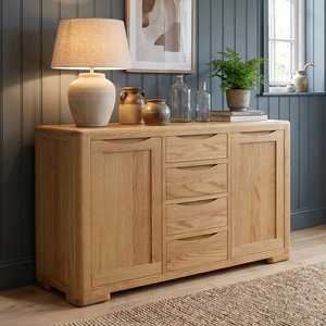 View Harper solid oak large sideboard
