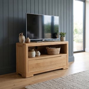 View Harper solid oak corner tv cabinet View Harper solid oak corner tv cabinet
