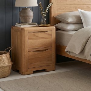 View Harper solid oak 2 drawer bedside chest View Harper solid oak 2 drawer bedside chest
