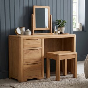 View Harper solid oak dressing table set View Harper solid oak dressing table set