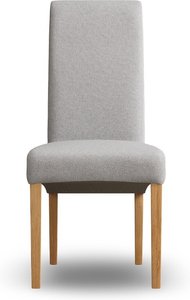 View Scroll back grey set of 2 fabric dining chairs View Scroll back grey set of 2 fabric dining chairs