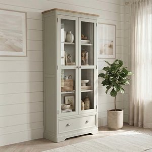 View Brampton soft green painted glazed display cabinet