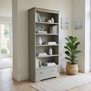 View Brampton soft green painted tall bookcase View Brampton soft green painted tall bookcase