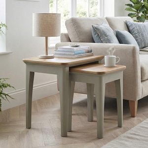 View Brampton soft green painted nest of tables
