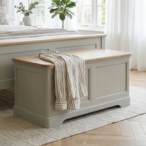 View Brampton soft green painted blanket box