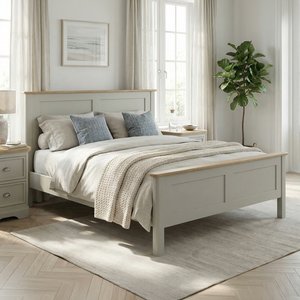 View Brampton soft green painted king size bed