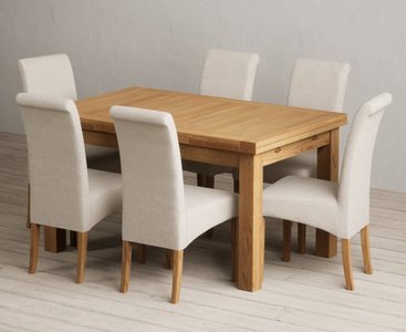 View Extending buxton 140cm solid oak dining table with 10 blue scroll back chairs View Extending buxton 140cm solid oak dining table with 10 blue scroll back chairs