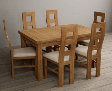 View Extending buxton 140cm solid oak dining table with 8 oak natural chairs View Extending buxton 140cm solid oak dining table with 8 oak natural chairs