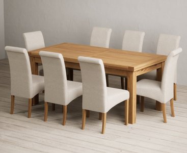 View Extending buxton 180cm solid oak dining table with 10 grey scroll back chairs View Extending buxton 180cm solid oak dining table with 10 grey scroll back chairs