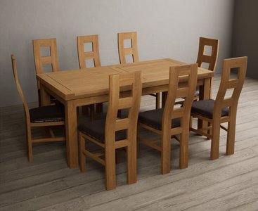 View Extending buxton 180cm solid oak dining table with 12 oak natural chairs View Extending buxton 180cm solid oak dining table with 12 oak natural chairs