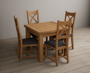 View Extending buxton 90cm solid oak dining table with 6 oak natural chairs View Extending buxton 90cm solid oak dining table with 6 oak natural chairs