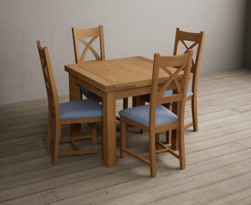 View Extending buxton 90cm solid oak dining table with 6 oak natural chairs View Extending buxton 90cm solid oak dining table with 6 oak natural chairs