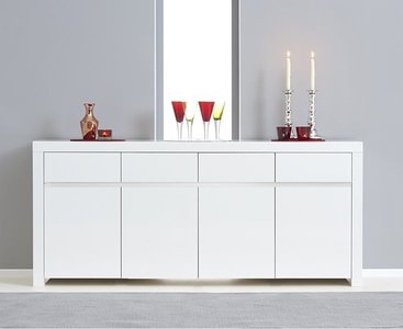 View Newark 4 door 4 drawer white high gloss sideboard View Newark 4 door 4 drawer white high gloss sideboard