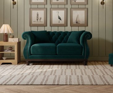 View Harrow chesterfield green velvet 2 seater sofa View Harrow chesterfield green velvet 2 seater sofa