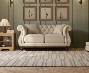 View Harrow chesterfield ivory linen fabric 2 seater sofa View Harrow chesterfield ivory linen fabric 2 seater sofa