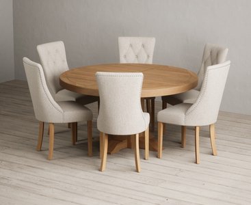 View Helmsley 150cm round oak dining table with 6 natural beatrix chairs View Helmsley 150cm round oak dining table with 6 natural beatrix chairs