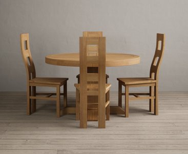 View Extending helmsley solid oak pedestal dining table with 4 oak natural chairs View Extending helmsley solid oak pedestal dining table with 4 oak natural chairs