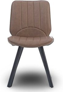 View Hendrick brown set of 2 faux leather dining chairs