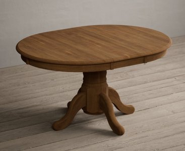 View Extending hertford 100cm - 130cm rustic oak pedestal dining table View Extending hertford 100cm - 130cm rustic oak pedestal dining table