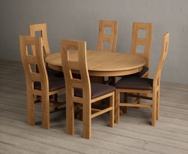View Extending hertford 100cm - 130cm solid oak pedestal dining table with 4 light grey natural chairs View Extending hertford 100cm - 130cm solid oak pedestal dining table with 4 light grey natural chairs