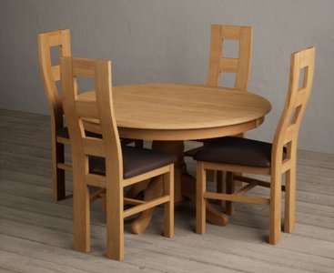 View Hertford 120cm fixed top solid oak dining table with 4 light grey natural chairs View Hertford 120cm fixed top solid oak dining table with 4 light grey natural chairs