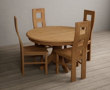 View Hertford 120cm fixed top solid oak dining table with 4 light grey natural chairs View Hertford 120cm fixed top solid oak dining table with 4 light grey natural chairs