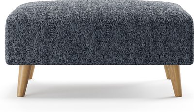 View Jasper navy chenille fabric footstool