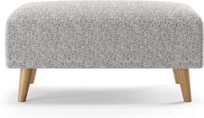 View Jasper silver chenille fabric footstool