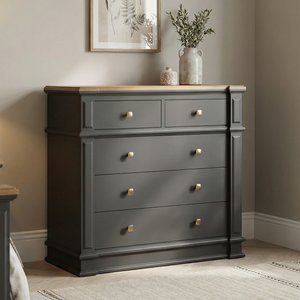 View Lawson oak and charcoal grey painted 2 over 3 chest of drawers