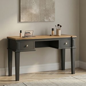 View Lawson oak and charcoal grey painted dressing table View Lawson oak and charcoal grey painted dressing table