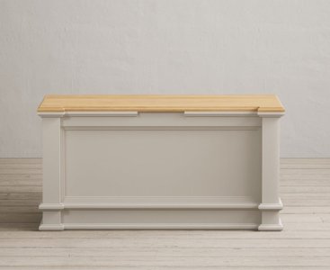 View Lawson oak and soft white painted blanket box View Lawson oak and soft white painted blanket box