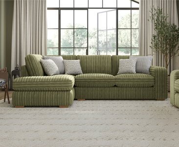 View Milan fern green fabric left hand facing chaise sofa View Milan fern green fabric left hand facing chaise sofa