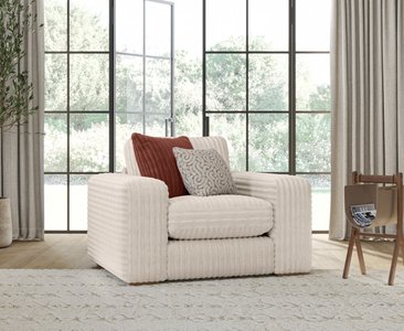 View Milan natural fabric armchair View Milan natural fabric armchair