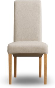 View Scroll back natural set of 2 fabric dining chairs View Scroll back natural set of 2 fabric dining chairs